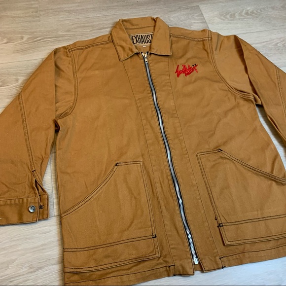 Rare 90's Hip Hop Exhaust Yellow Denim Jacket - Picture 5 of 12